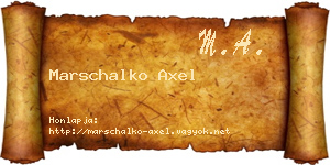Marschalko Axel névjegykártya